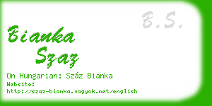 bianka szaz business card