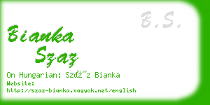 bianka szaz business card